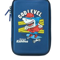 Smily Kiddos Blue Skater Shark Printed Single Compartment Pen Case-28