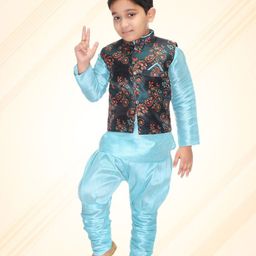 BAESD Boys Floral Printed Kurta with Trouser &  Waistcoat-53
