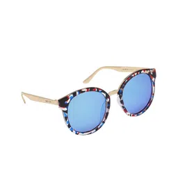 MARC LOUIS Women Blue Lens & Gold-Toned Cateye Sunglasses  & UV Protected Lens - 4057 C2-image-97