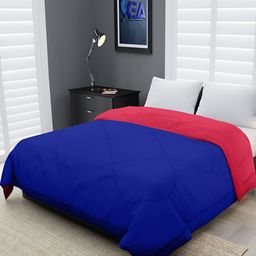 RF RELAXFEEL Pink & Blue Geometric Heavy Winter 233 GSM Double Bed Quilt-image-93