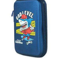 Smily Kiddos Blue Skater Shark Printed Single Compartment Pen Case image 5