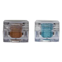 Veoni BELLE Set of 2 HD Holographic Glitter Eyeshadow 5 g each - Orange & Turquoise Blue-47
