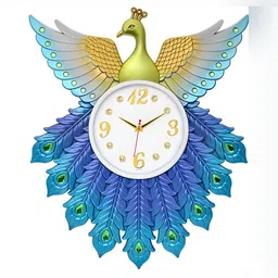 Attractionz Blue & White Textured Contemporary Round Shaped Wall Clock-14