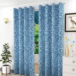 presto Blue Polyester Window Curtain-picture-28