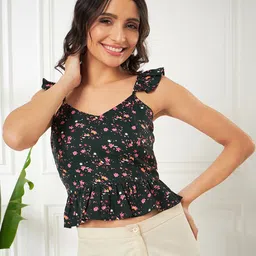 Kibo Floral Printed Crop Top-image-97