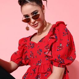 STREET 9 Deep Red Floral Top-image-36