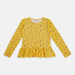 Pantaloons Junior Girls Floral Print Peplum Top-image-17