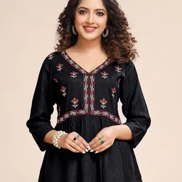 MOJILAA Women Floral Embroidered Peplum Top-image-13