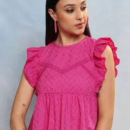 Vishudh Embroidered Self Design Crop Top-image-7