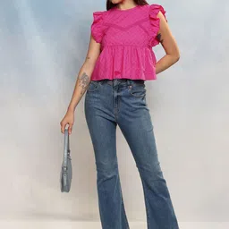 Vishudh Embroidered Self Design Crop Top image 4