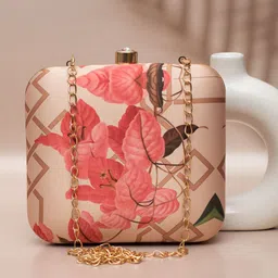 ARTKLIM Printed Box Clutch With Shoulder Strap-8