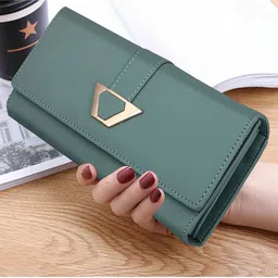 YESSBENZA Women Green Solid Synthetic Leather Envelope Clutch-44