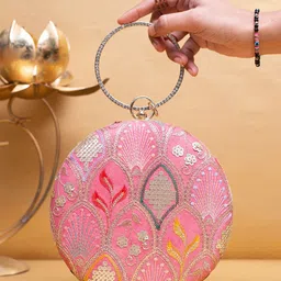 ARTKLIM Embroidered Sequinned Box Clutch-1
