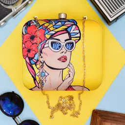 ARTKLIM Printed Box Clutch With Shoulder Strap image 1