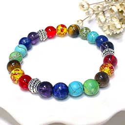 Yellow Chimes Unisex Multicoloured  7 Chakra Alloy Bracelet-21