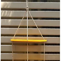 VAH Kya Bat Hai !! Yellow Wooden 2 Layer Wall Shelves-23
