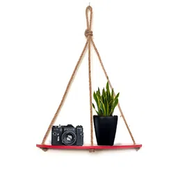 VAH Kya Bat Hai !! Maroon Wooden Floating Shelves-40