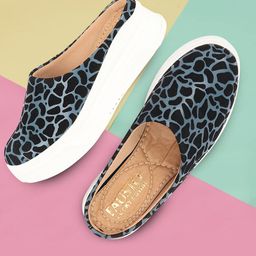 FAUSTO Women Leopard Printed Lightweight Velvet Clogs-54