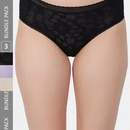 Amour Secret Pack Of 3 Mid Rise Leak Proof Hipster Briefs-image-22