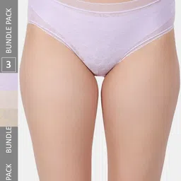 Amour Secret Pack of 3 Floral Printed Hipster Briefs-image-56