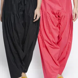 Jinfo Women Pack Of 2 Solid Loose Fit Pure Cotton Salwars-picture-30