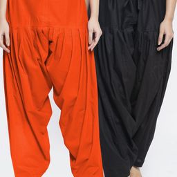 GRACIT Women Pack Of 2 Solid Cotton Salwars-image-67