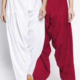 GRACIT Women Pack Of 2 Solid Cotton Salwars-image-48