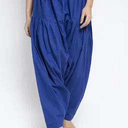 Jinfo Women Blue Cotton Solid Loose-Fit Salwar-picture-30