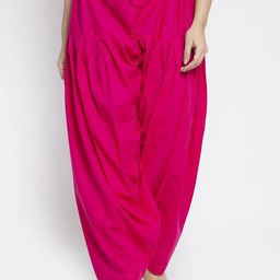 Jinfo Women Pink Solid Loose-Fit Pure Cotton Salwar-54