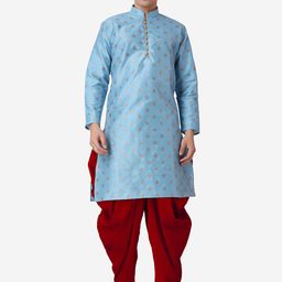 ROYAL KURTA Men Printed Kurta with Dhoti Pants-image-6