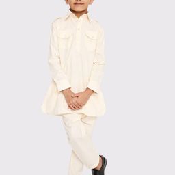 Maharaja Boys Shirt Collar Pathani Kurta With Trouser-10