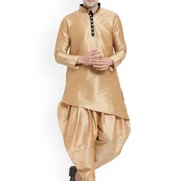 Sydney Heights Mandarin Collar Long Sleeves Art Silk Asymmetric Kurta & Salwar Pants-image-89