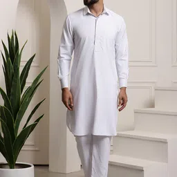 SOJANYA Shirt Collar Pure Cotton Pathani Kurta With Salwar-image-76