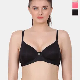 Amour Secret Black & Pink Polka Dot Bra Full Coverage Lightly Padded-13