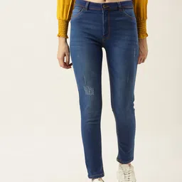 Flying Machine Women Blue Betty Jegging Fit High-Rise Mildly Distressed Light Fade Jeans-picture-53