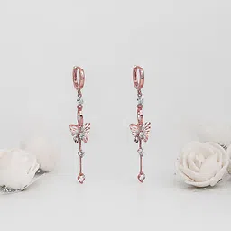GIVA 925 Sterling Silver Rose Gold Plated Charming Butterfly Earrings-image-45