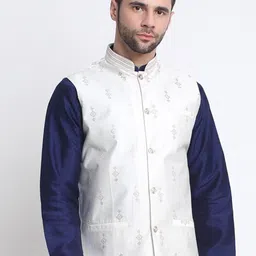 KRAFT INDIA Embroidered Mandarin Collar Ethnic Nehru Jacket-picture-51