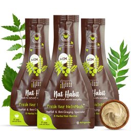 Nat Habit Set of 3 Mens Revital Fresh Hair NutriMask For Dandruff  Anti-Greying-40g Each-34