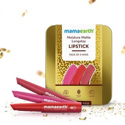 Mamaearth Set Of 3 Moisture Matte Long Stay Lipstick- 2.1 gm Each- Bright & Bold-10
