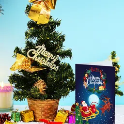 Archies Pack Of 2 Multicoloured Artificial Plastic Christmas Tree & Greeting card-image-92