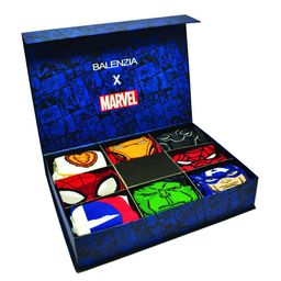 Balenzia x Marvel Avengers Men Pack of 8 Blue & White Spiderman Printed Calf-Length Socks-49