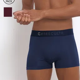 FREECULTR Men Pack Of 2 Solid Anti-Microbial Air-Soft Micromodal Trunks FC-CX-T-PW-SPB-S-picture-37