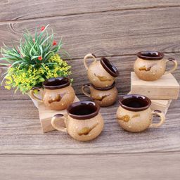 laghima jadon Brown Handcrafted and Hand Painted Solid Ceramic cups-19