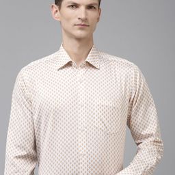 Van Heusen Pure Cotton Custom Fit Ethnic Motifs Printed Formal Shirt-image-13