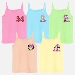 YK Disney Girls Pack of 5 Mickey & Friends Printed Cotton Camisoles-picture-16