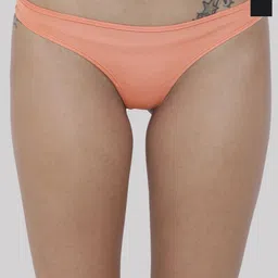 BASIICS by La Intimo Woman Pack of 2 Black & Peach Spiffy Semi Seamless Panty-image-56