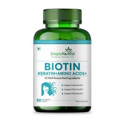 Simply Herbal Biotin & Multivitamin Capsules with Keratin & Amino Acids - 90 Capsules-image-20