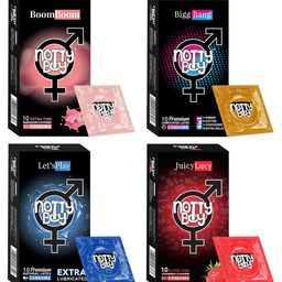 Notty Boy Set Of 4 - Bubblegum and Strawberry Flavour Condoms 10 Pcs Each-25