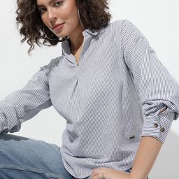 The Roadster Lifestyle Co. Striped Pure Cotton Shirt Style Top-picture-17