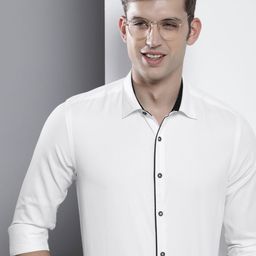 Luxe by TIGC Men Slim Fit Opaque Cotton Formal Shirt-image-74